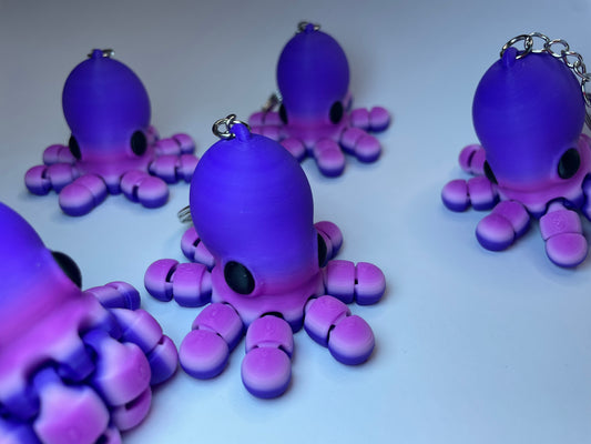 Beweglicher Oktopus Schlüsselanhänger Jelly 3D-gedruckt aus PLA