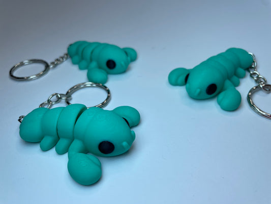 Beweglicher Hummer-Schlüsselanhänger in türkis, im Allgäu produziert