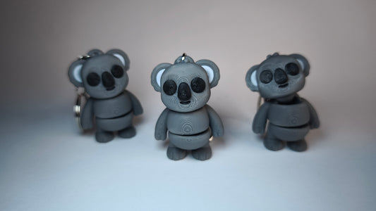 Flexi-Koala Coco – 3D-gedruckter Schlüsselanhänger aus PLA, beweglich (B-WARE)