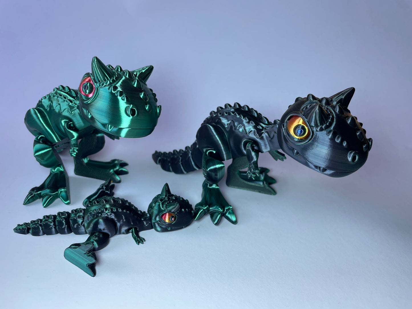 Carnotaurus – Flexi-Dino Figur | 3D-gedruckt mit PLA und PLA-Silk-Dual-Color · 3DruckAS