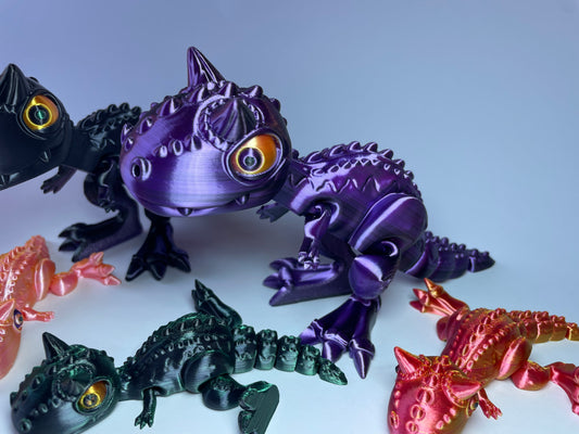 Carnotaurus – Flexi-Dino Figur | 3D-gedruckt mit PLA und PLA-Silk-Dual-Color · 3DruckAS