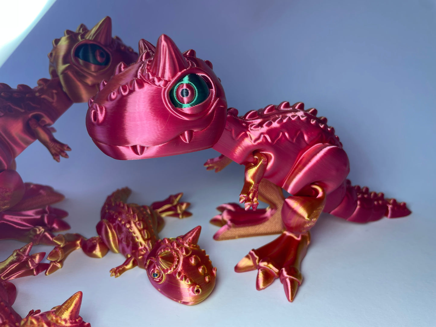Carnotaurus – Flexi-Dino Figur | 3D-gedruckt mit PLA und PLA-Silk-Dual-Color · 3DruckAS