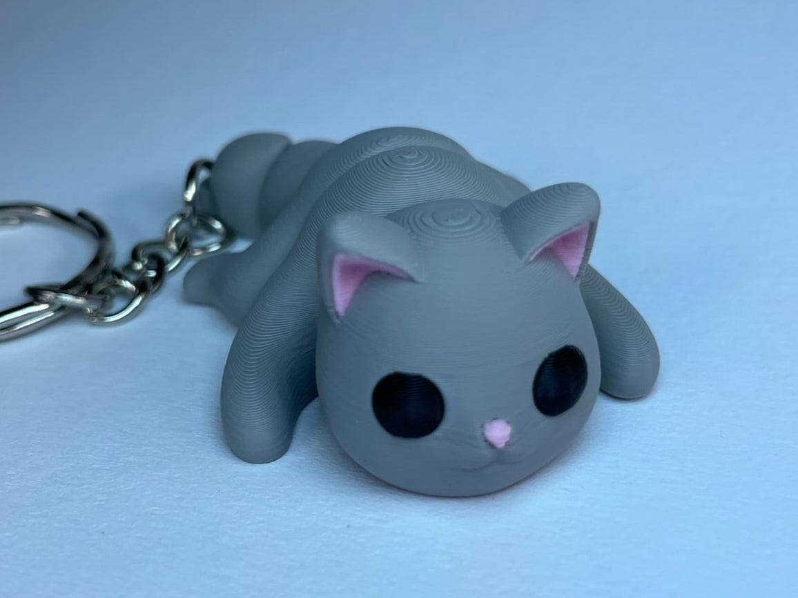 Artur 3D-Katze – handveredelt im Allgäu, Schlüsselanhänger aus PLA