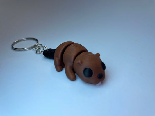 Schlüsselanhänger Björn – bewegliche Biber Figur aus PLA 3D-Druck