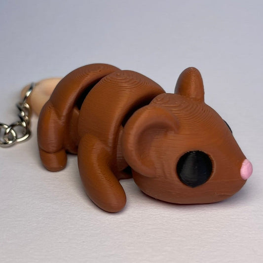 Browny – braune Maus als 3D-Schlüsselanhänger aus PLA · 3DruckAS