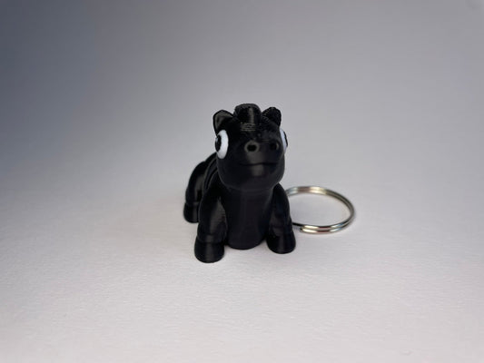 Beweglicher 3D-Schlüsselanhänger Pferd Fernando in Schwarz