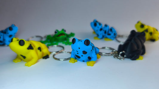 Beweglicher Frosch Schlüsselanhänger Sunfoot – 3D-gedruckt aus PLA.