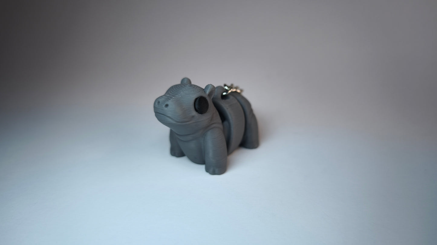 Nils das Flexi-Nilpferd – bewegliche Figur in Grau, 3D-gedruckt
