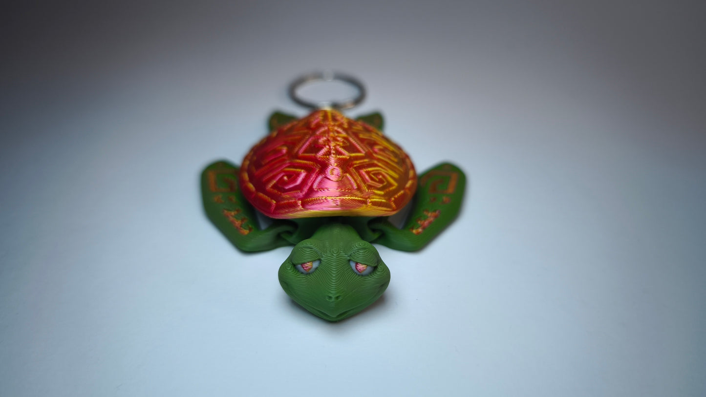 Flexi-Schildkröte Soraya – Seitenansicht, rot-gold mit Mustern
