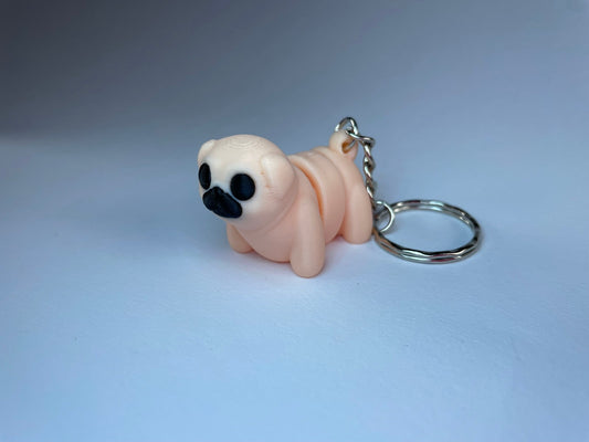 Detail Mopsi – Mops Figur als Schlüsselanhänger mit Kette