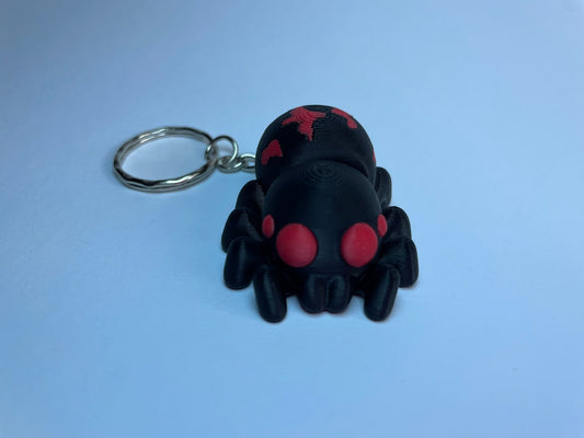 Spinny – flexible Spinne 3D-Schlüsselanhänger aus PLA, gefertigt in Leutkirch