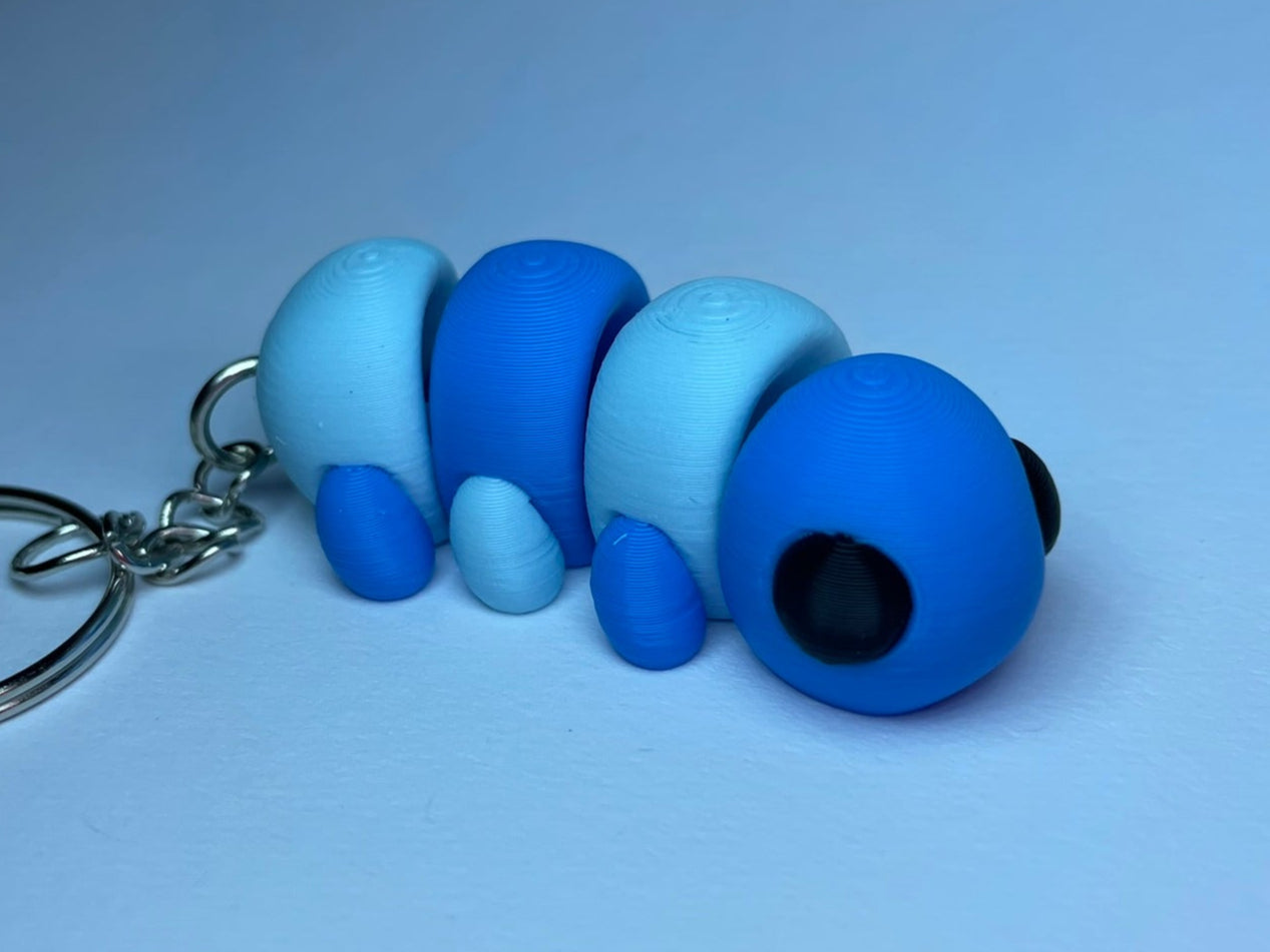 Flexi-Raupe Schlüsselanhänger aus PLA, 3D-gedruckt von 3DruckAS