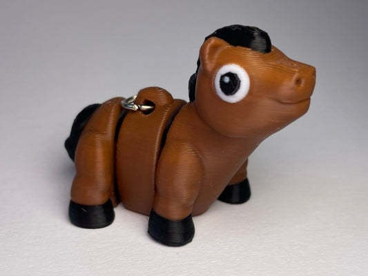 Flexi-Pferd Schlüsselanhänger aus PLA, 3D-gedruckt von 3DruckAS