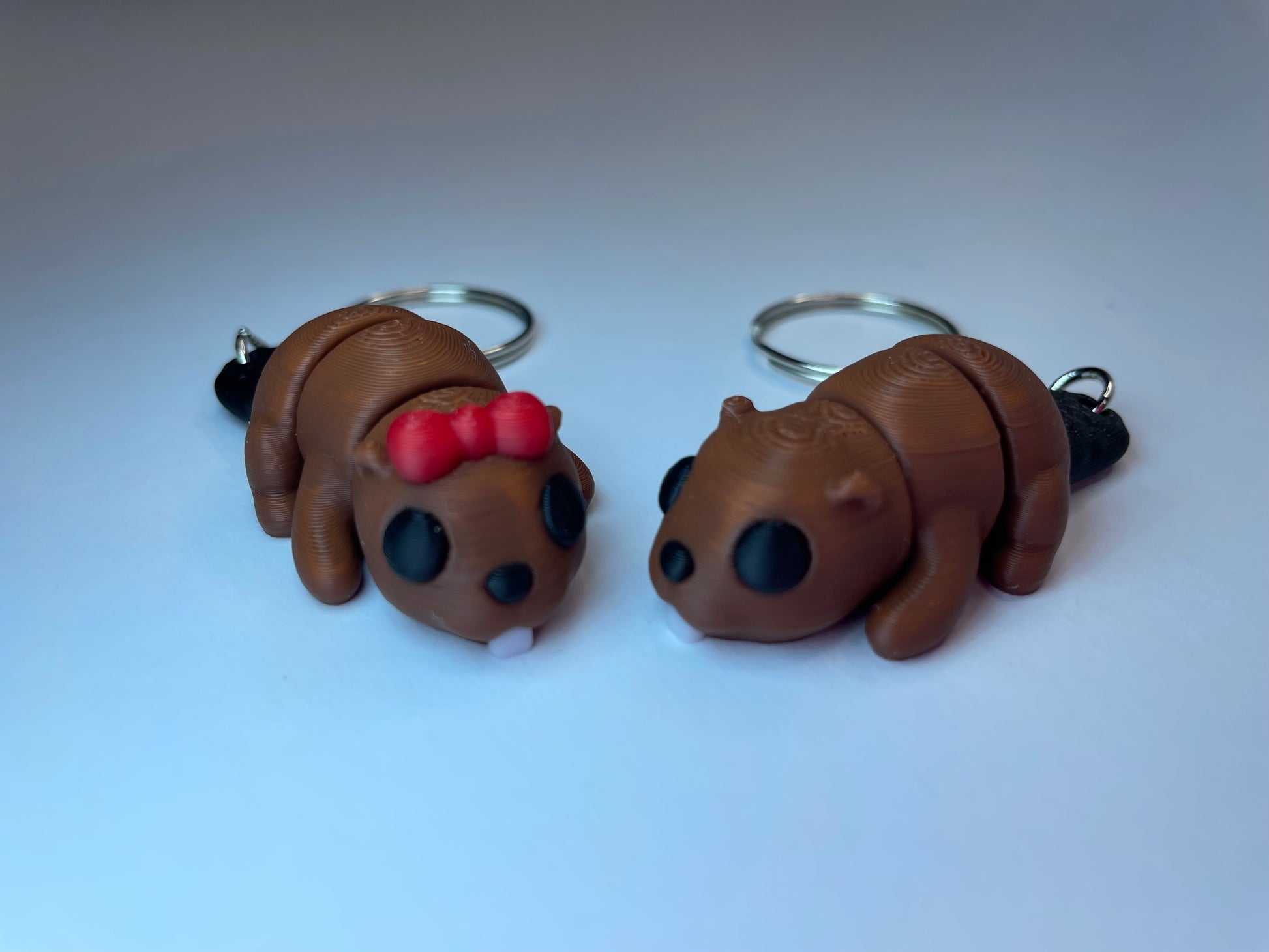 Nachhaltiger PLA-Schlüsselanhänger Björn und Bibi – originelle Flexi-Biberfiguren