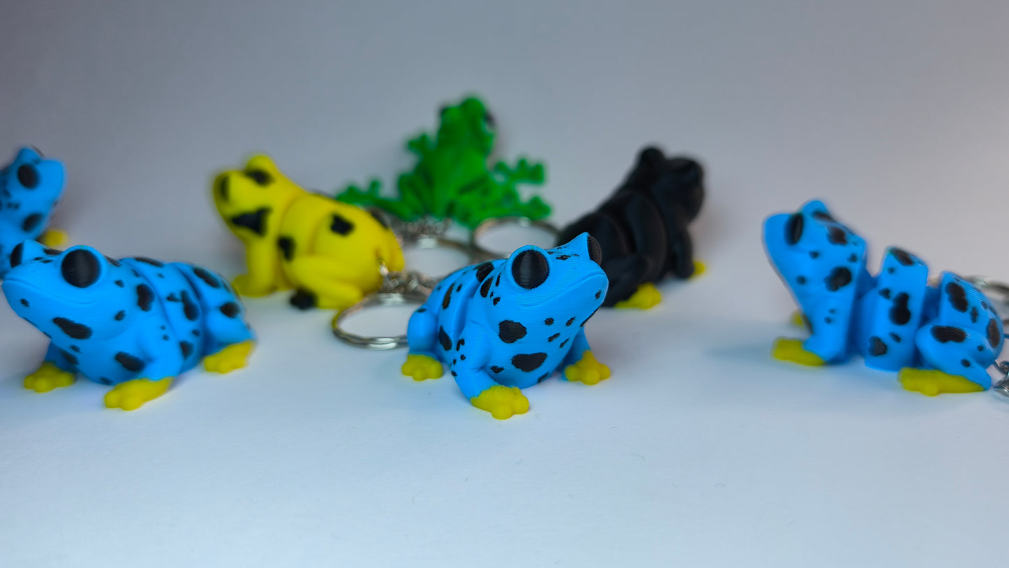 Schlüsselanhänger Flexi-Frosch Sunfoot mit beweglichem Design und auffälligen Farben.