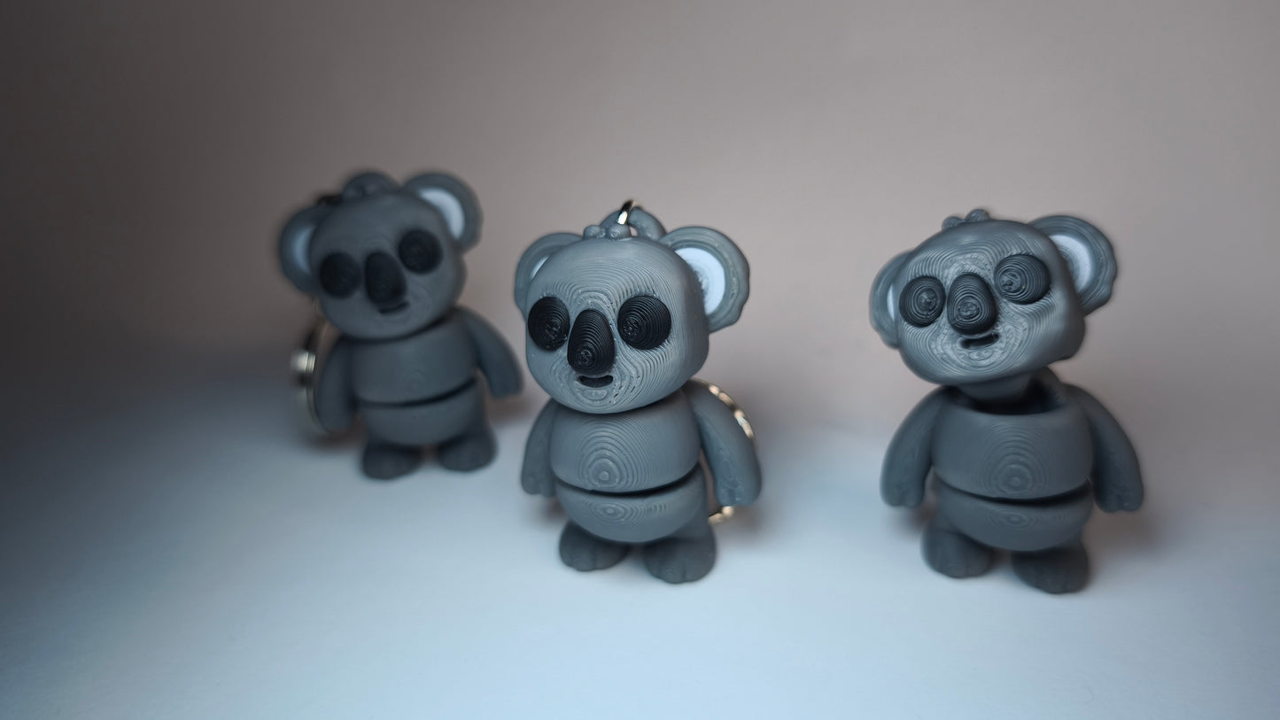 Flexi-Koala Coco – 3D-gedruckter Schlüsselanhänger aus PLA, beweglich (B-WARE)