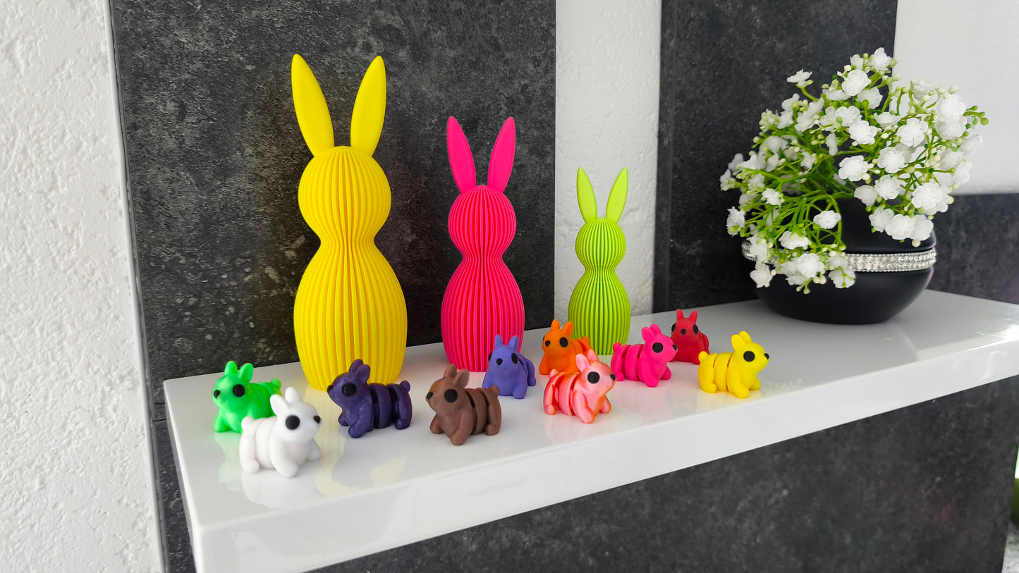 Häschen-Deko-Geriffelt 3 Größen