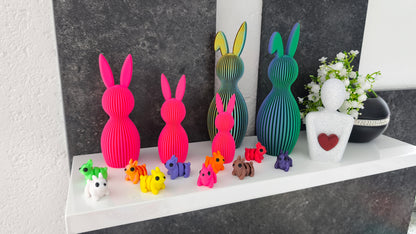 Häschen-Deko-Geriffelt 3 Größen