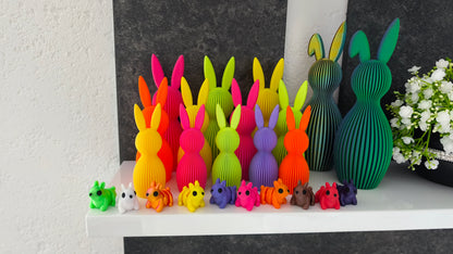 Häschen-Deko-Geriffelt, alle Farben und Größen