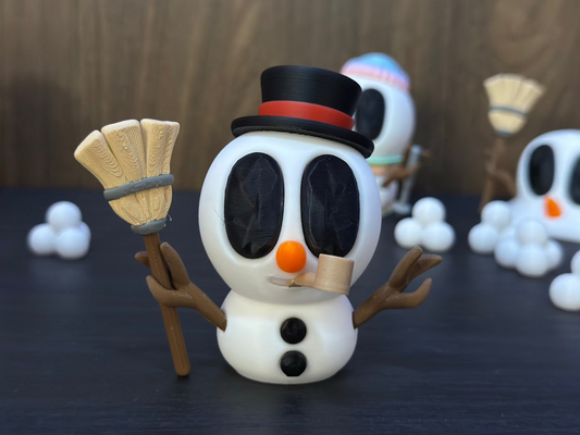 Mr. Freeze – Der Boss unter den Schneemännern | 3D-gedruckte Schneemannfigur aus PLA, handveredelt im Allgäu  Artikel-Nr.: 3DAS-2505-005