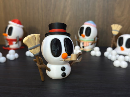 Mr. Freeze – Der Boss unter den Schneemännern | 3D-gedruckte Schneemannfigur aus PLA, handveredelt im Allgäu  Artikel-Nr.: 3DAS-2505-005