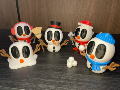 BlobLabs - Schneemann - Figuren SET | 3D-gedruckte Schneemannfiguren aus PLA, handveredelt im Allgäu  Artikel-Nr.: 3DAS-2505-006