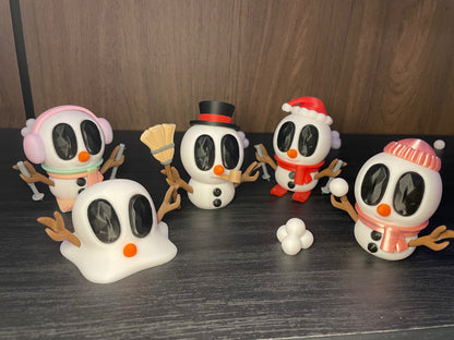 BlobLabs - Schneemann - Figuren SET | 3D-gedruckte Schneemannfiguren aus PLA, handveredelt im Allgäu  Artikel-Nr.: 3DAS-2505-006