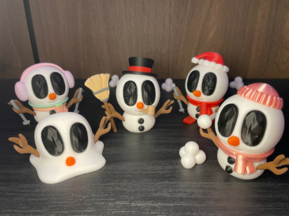 BlobLabs - Schneemann - Figuren SET | 3D-gedruckte Schneemannfiguren aus PLA, handveredelt im Allgäu  Artikel-Nr.: 3DAS-2505-006