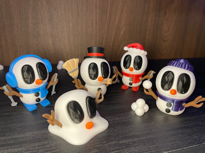 BlobLabs - Schneemann - Figuren SET | 3D-gedruckte Schneemannfiguren aus PLA, handveredelt im Allgäu  Artikel-Nr.: 3DAS-2505-006