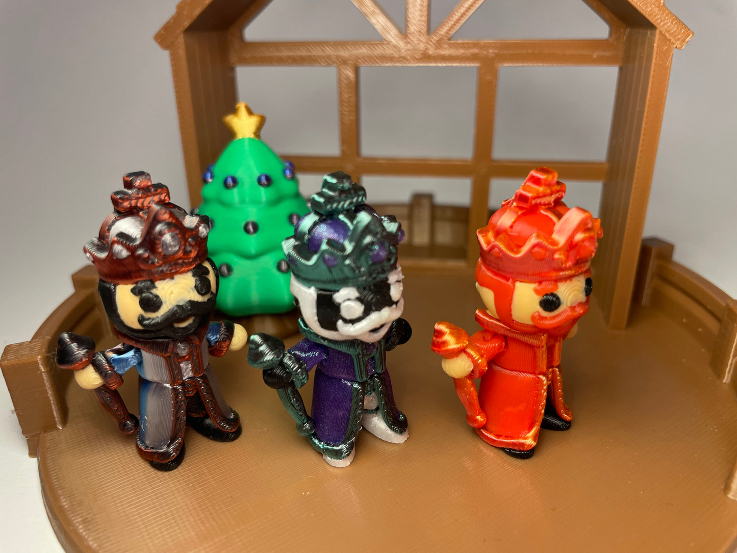 Weihnachtskrippe – Maria, Josef, Jesus, Tiere & Drei Könige | 16-teiliges Mini-Flexi-Set | 3D-gedruckte Winterdeko im Fidget-Stil | Art.-Nr. 3DAS-2502-004