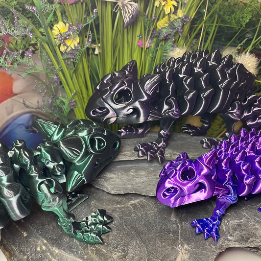 Ankylosaurus (groß, ca. 12cm) Flexi-Skelett – 3D-gedruckte Dinosaurierfigur aus PLA / Silk-Dual-Color