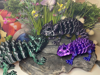 Ankylosaurus (groß, ca. 12cm) Flexi-Skelett – 3D-gedruckte Dinosaurierfigur aus PLA / Silk-Dual-Color