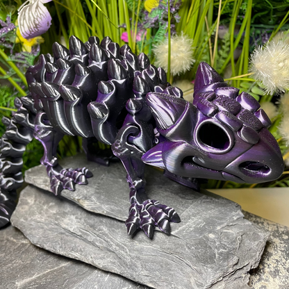 Ankylosaurus (groß, ca. 12cm) Flexi-Skelett – 3D-gedruckte Dinosaurierfigur aus PLA / Silk-Dual-Color