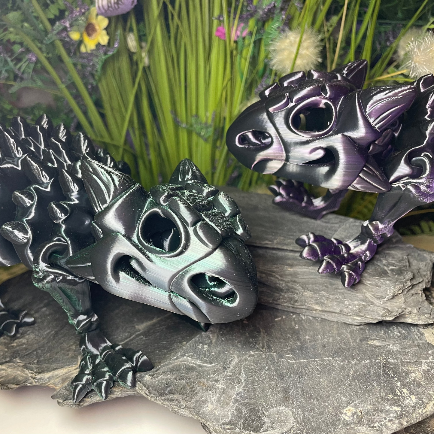 Ankylosaurus (groß, ca. 12cm) Flexi-Skelett – 3D-gedruckte Dinosaurierfigur aus PLA / Silk-Dual-Color