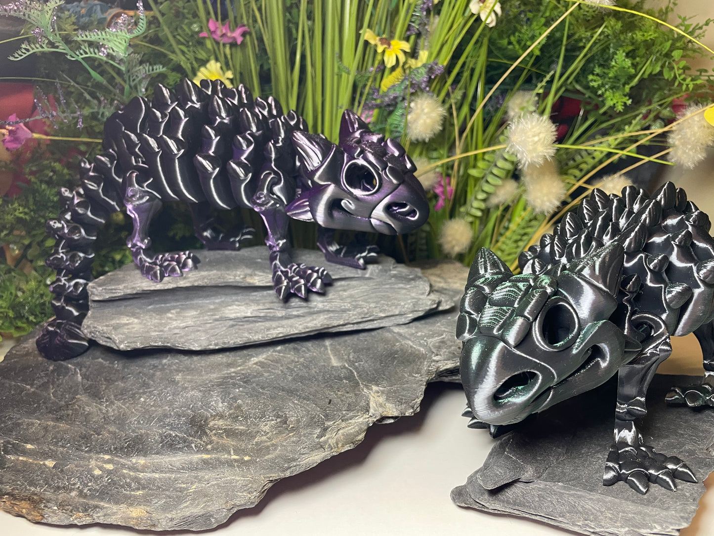 Ankylosaurus (groß, ca. 12cm) Flexi-Skelett – 3D-gedruckte Dinosaurierfigur aus PLA / Silk-Dual-Color