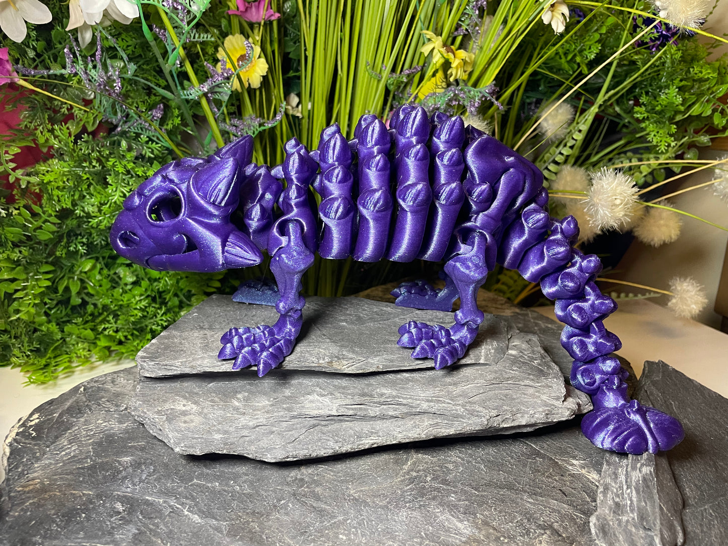 Ankylosaurus (groß, ca. 12cm) Flexi-Skelett – 3D-gedruckte Dinosaurierfigur aus PLA / Silk-Dual-Color