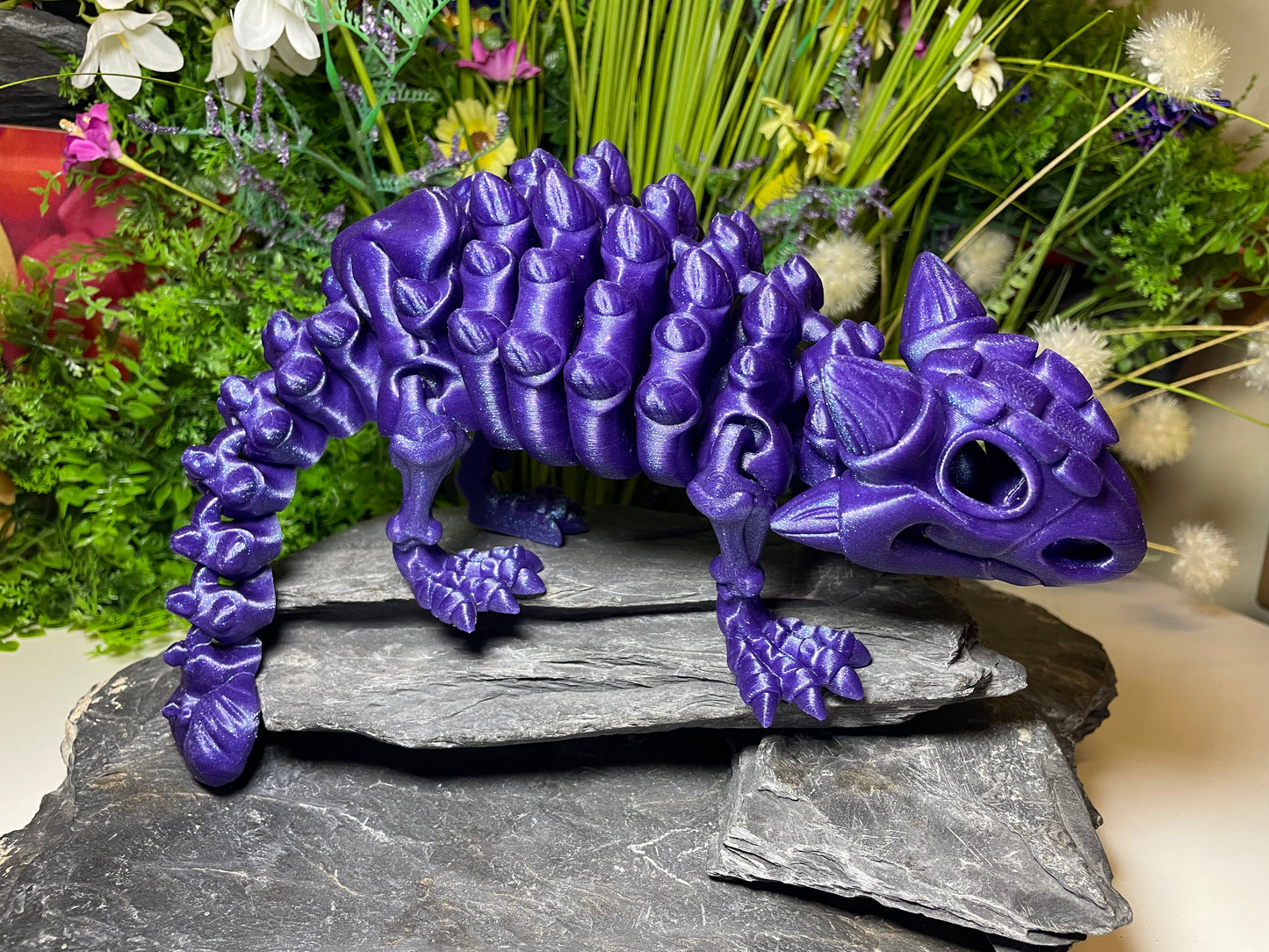 Ankylosaurus (groß, ca. 12cm) Flexi-Skelett – 3D-gedruckte Dinosaurierfigur aus PLA / Silk-Dual-Color