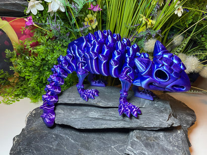 Ankylosaurus (groß, ca. 12cm) Flexi-Skelett – 3D-gedruckte Dinosaurierfigur aus PLA / Silk-Dual-Color