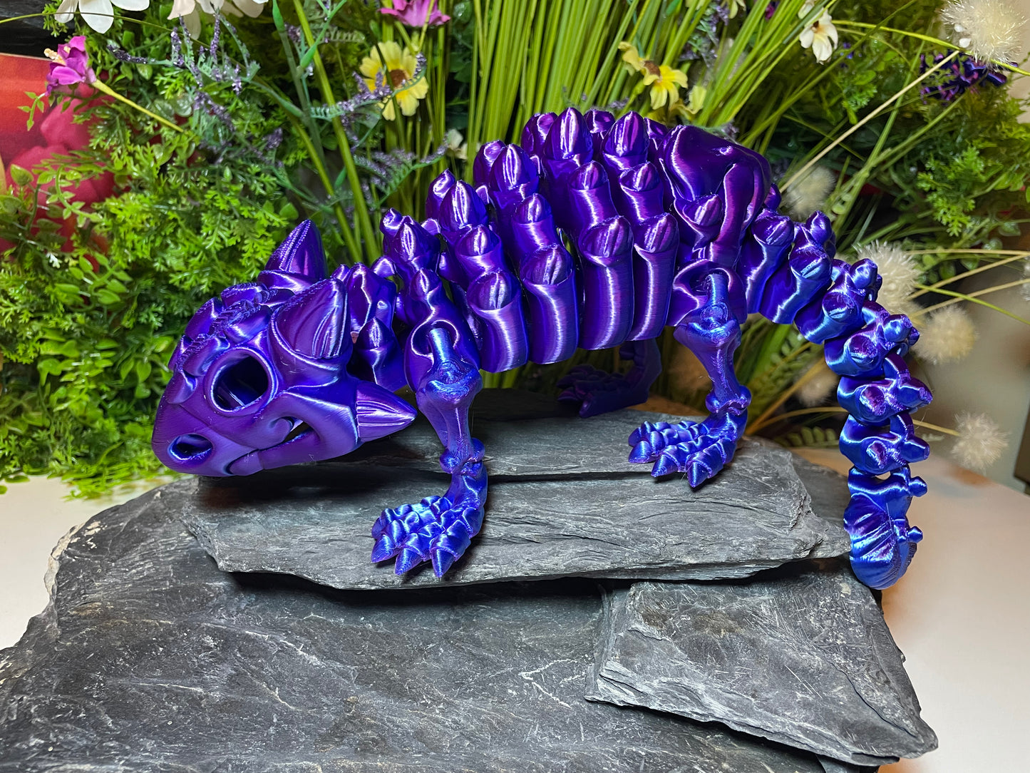 Ankylosaurus (groß, ca. 12cm) Flexi-Skelett – 3D-gedruckte Dinosaurierfigur aus PLA / Silk-Dual-Color
