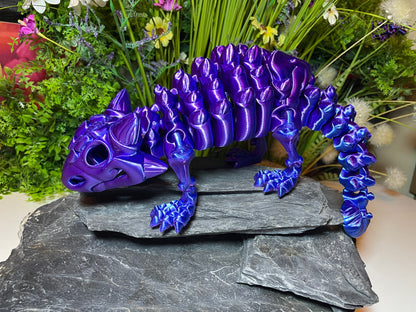Ankylosaurus (groß, ca. 12cm) Flexi-Skelett – 3D-gedruckte Dinosaurierfigur aus PLA / Silk-Dual-Color