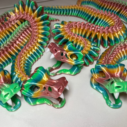 Small(45cm) Flexi Skelett-Schlange - Snake - 3D-gedruckt aus PLA