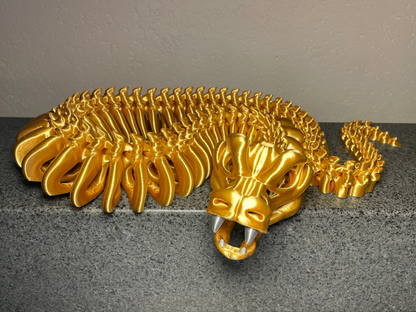 XXL(85cm) Skelett-Schlange  – Snake - 3D-gedruckte bewegliche Schlangenfigur aus PLA / Silk-Dual-Color