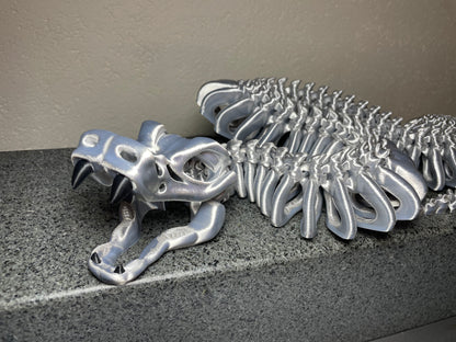 XXL(85cm) Skelett-Schlange  – Snake - 3D-gedruckte bewegliche Schlangenfigur aus PLA / Silk-Dual-Color