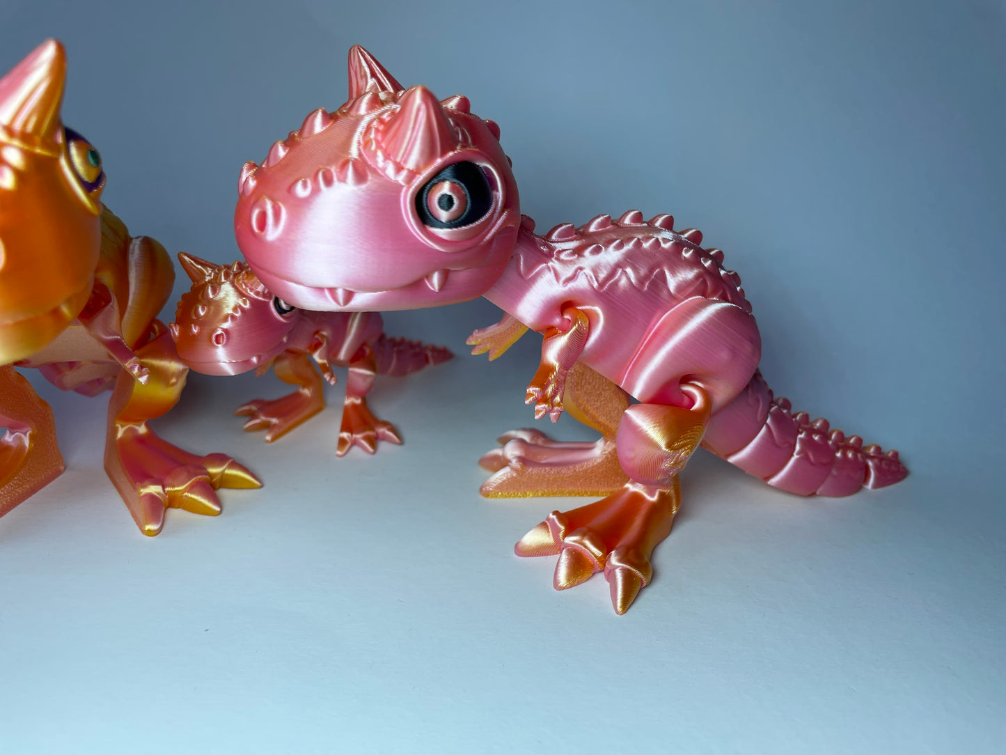 Carnotaurus – Flexi-Dino Figur | 3D-gedruckt mit PLA und PLA-Silk-Dual-Color · 3DruckAS