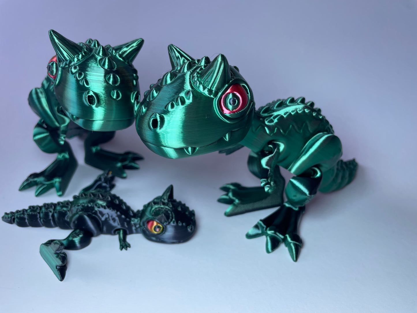 Carnotaurus – Flexi-Dino Figur | 3D-gedruckt mit PLA und PLA-Silk-Dual-Color · 3DruckAS