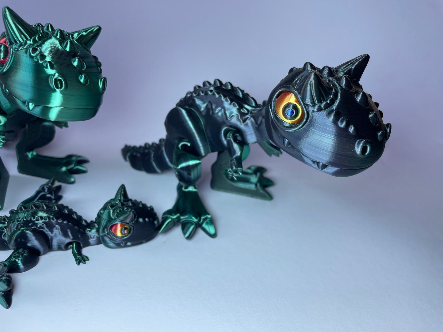 Carnotaurus – Flexi-Dino Figur | 3D-gedruckt mit PLA und PLA-Silk-Dual-Color · 3DruckAS