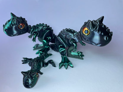 Carnotaurus – Flexi-Dino Figur | 3D-gedruckt mit PLA und PLA-Silk-Dual-Color · 3DruckAS