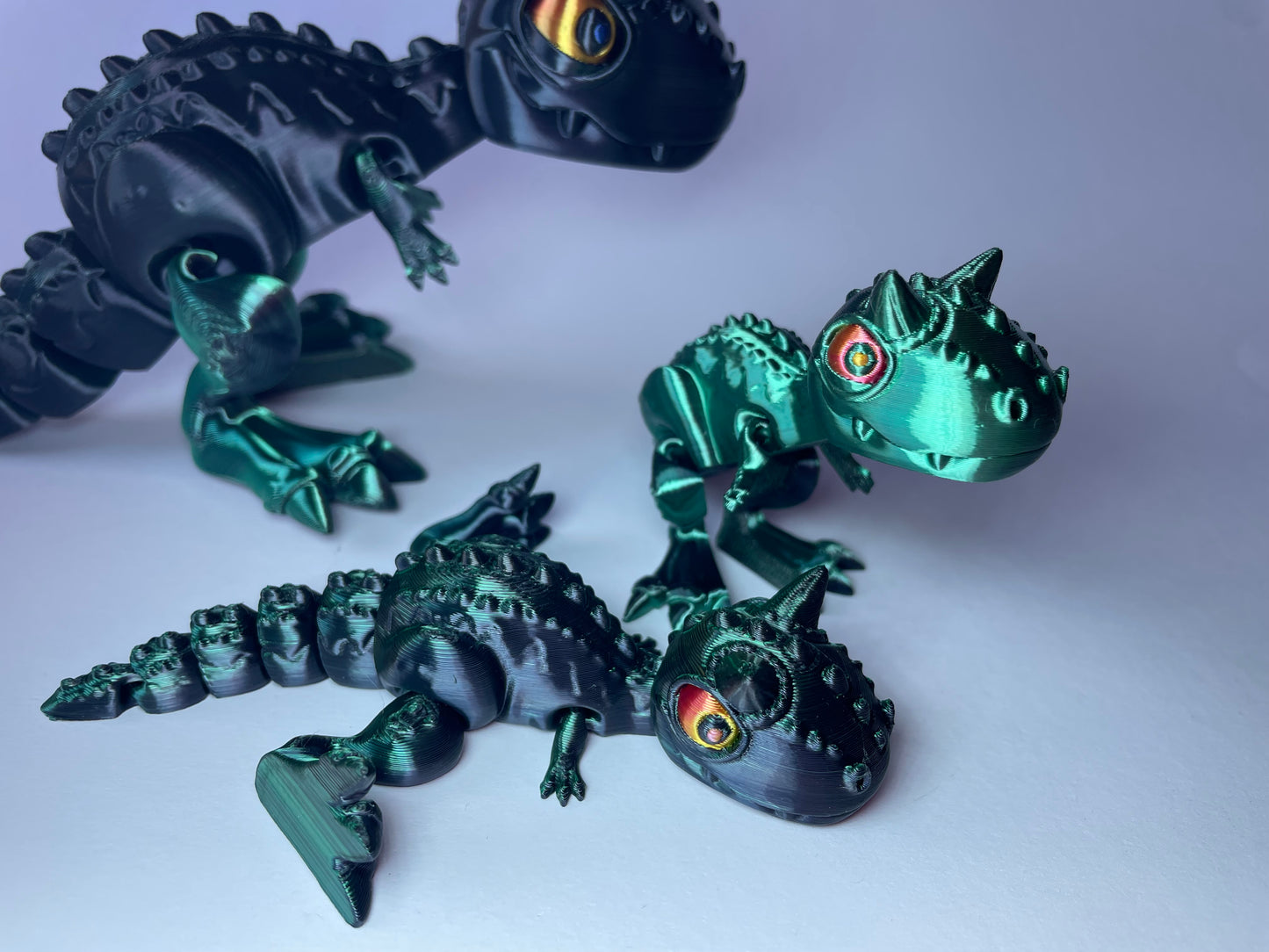 Little Carnotaurus – Flexi-Dino Figur | 3D-gedruckt mit PLA und PLA-Silk-Dual-Color · 3DruckAS