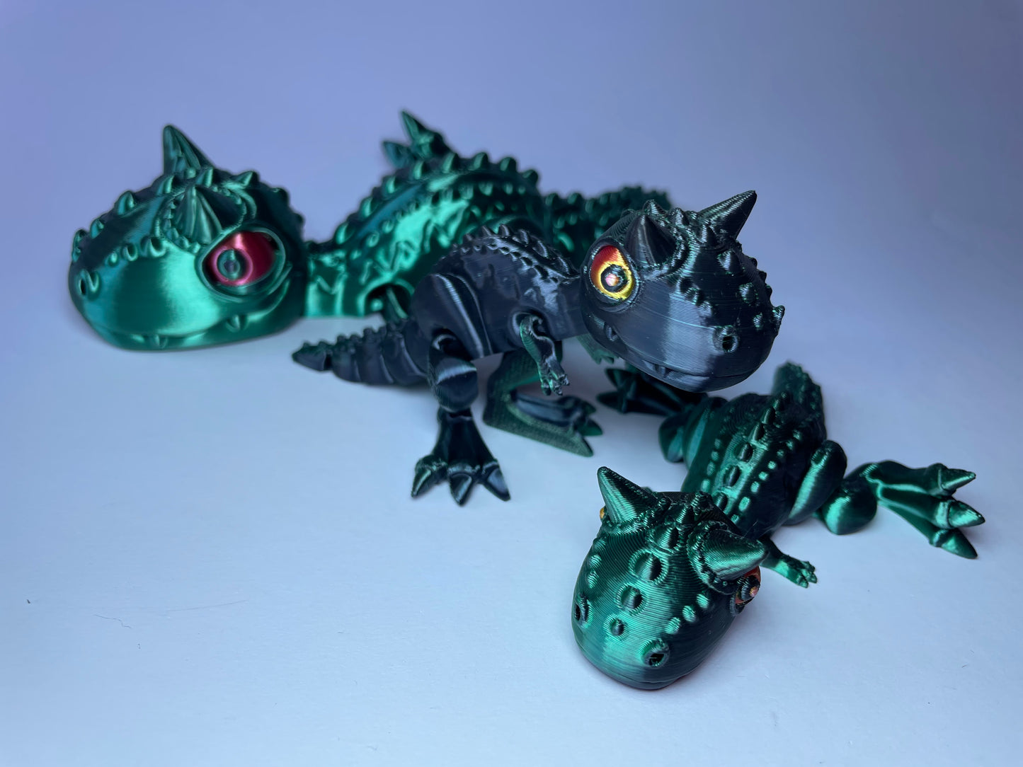 Carnotaurus – Flexi-Dino Figur | 3D-gedruckt mit PLA und PLA-Silk-Dual-Color · 3DruckAS