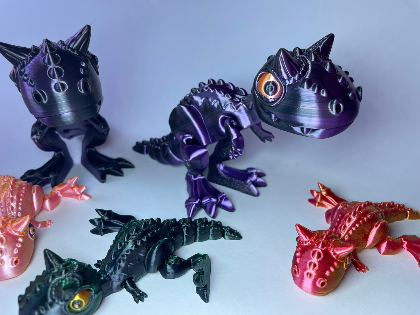Carnotaurus – Flexi-Dino Figur | 3D-gedruckt mit PLA und PLA-Silk-Dual-Color · 3DruckAS